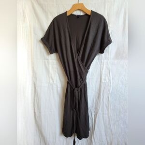 Gap grey rayon wrap dress size medium